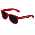 Red Retro Tinted Lens Sunglasses - Full-Color Arm Printed